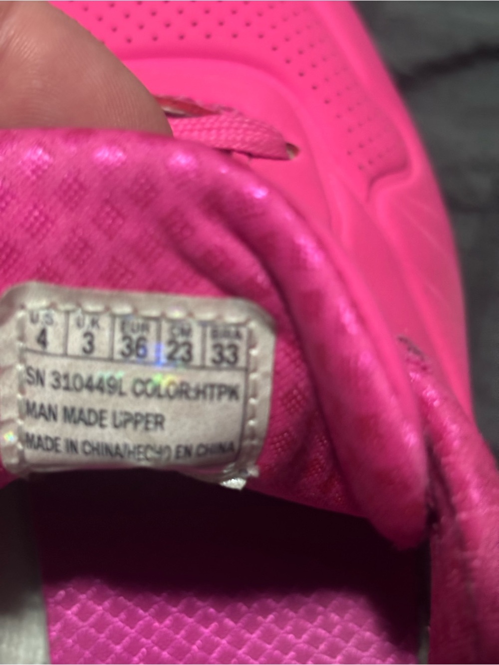 Skechers Kids Neon Pink Lace-Up Sneakers - Picture 5 of 6